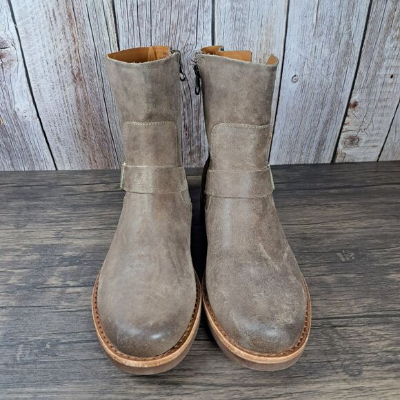 Kork-Ease Kennedy Suede Leather Zipper Boot Women's Sz 7 M Distressed Taupe(VGC) - Picture 2 of 9